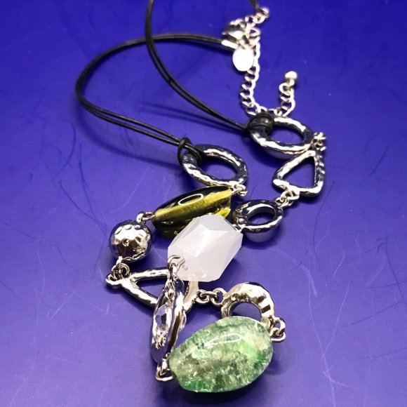 Lia Sophia Silver-Tone &Black Corded Bead Necklace - Picture 4 of 7